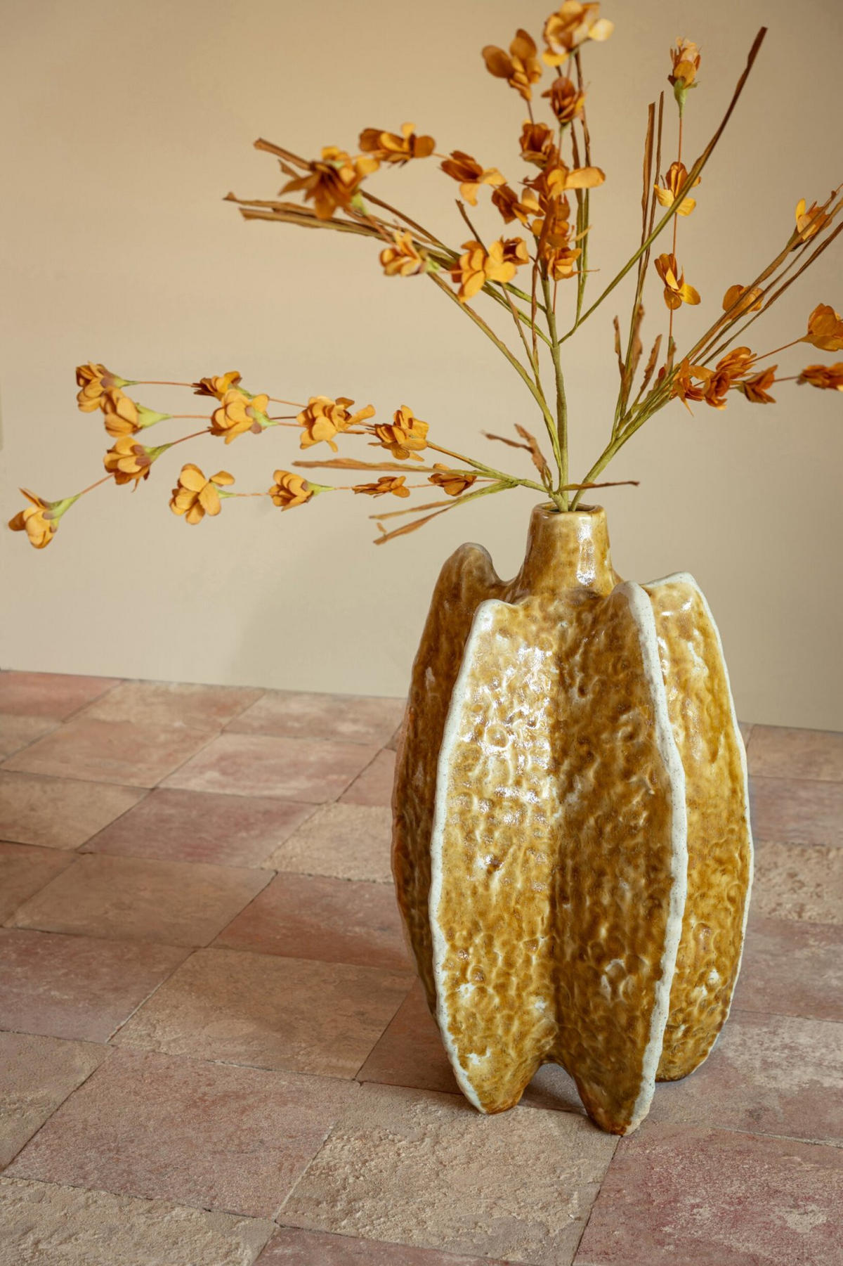 VASE UBI Gelb - Gelb, Keramik (40cm) - J-Line