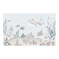 PANORAMA VLIESTAPETE Ocean field 4 m x 248 cm, blau/rosa - Blau/Pastellblau, Papier (248/400cm) - Lilipinso