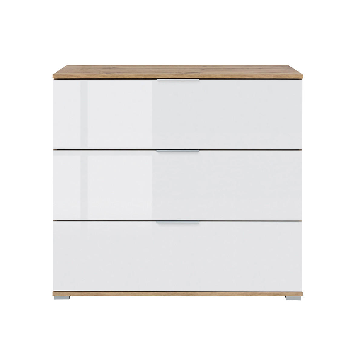 KOMMODE Selma Weiß und Holz - Weiß, Holzwerkstoff (95/86/41cm) - Petits-meubles
