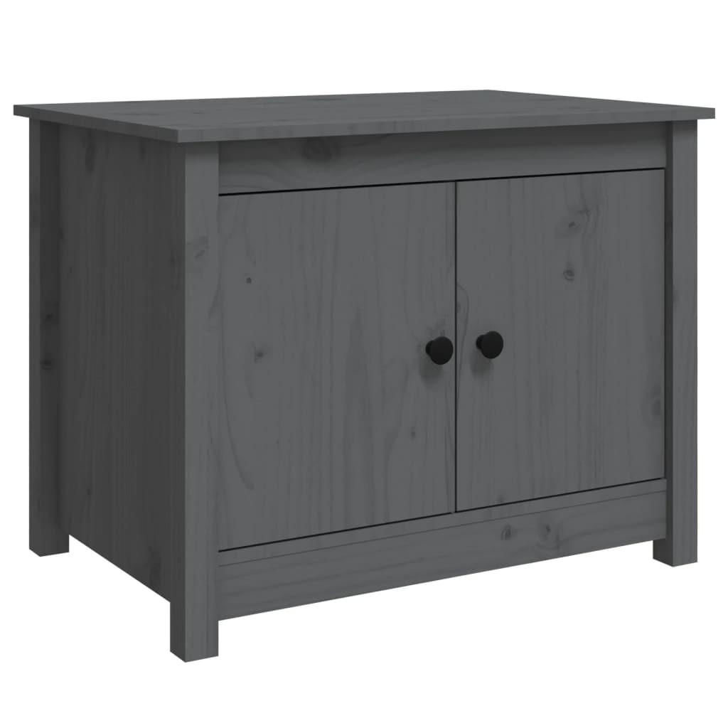 COUCHTISCH Grau 71x49x55 cm Massivholz Kiefer - Grau, Holz (71/49/55cm) - furnicato