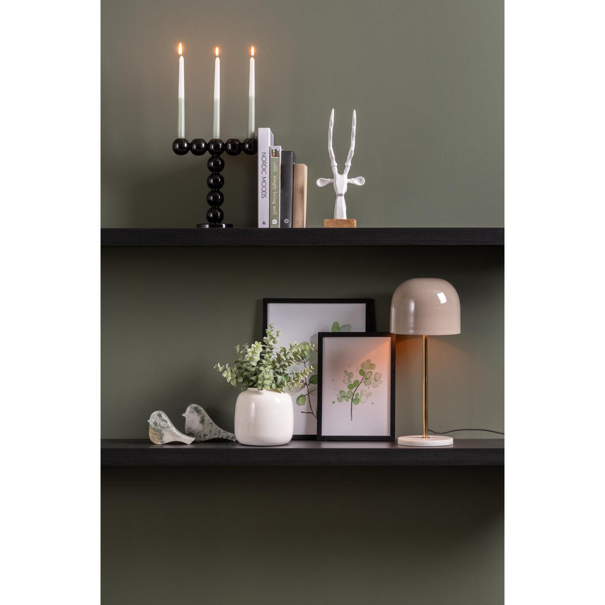 TISCHLAMPE Manta Grau 20/20/50 cm - Grau, Metall (20/20/50cm) - Leitmotiv