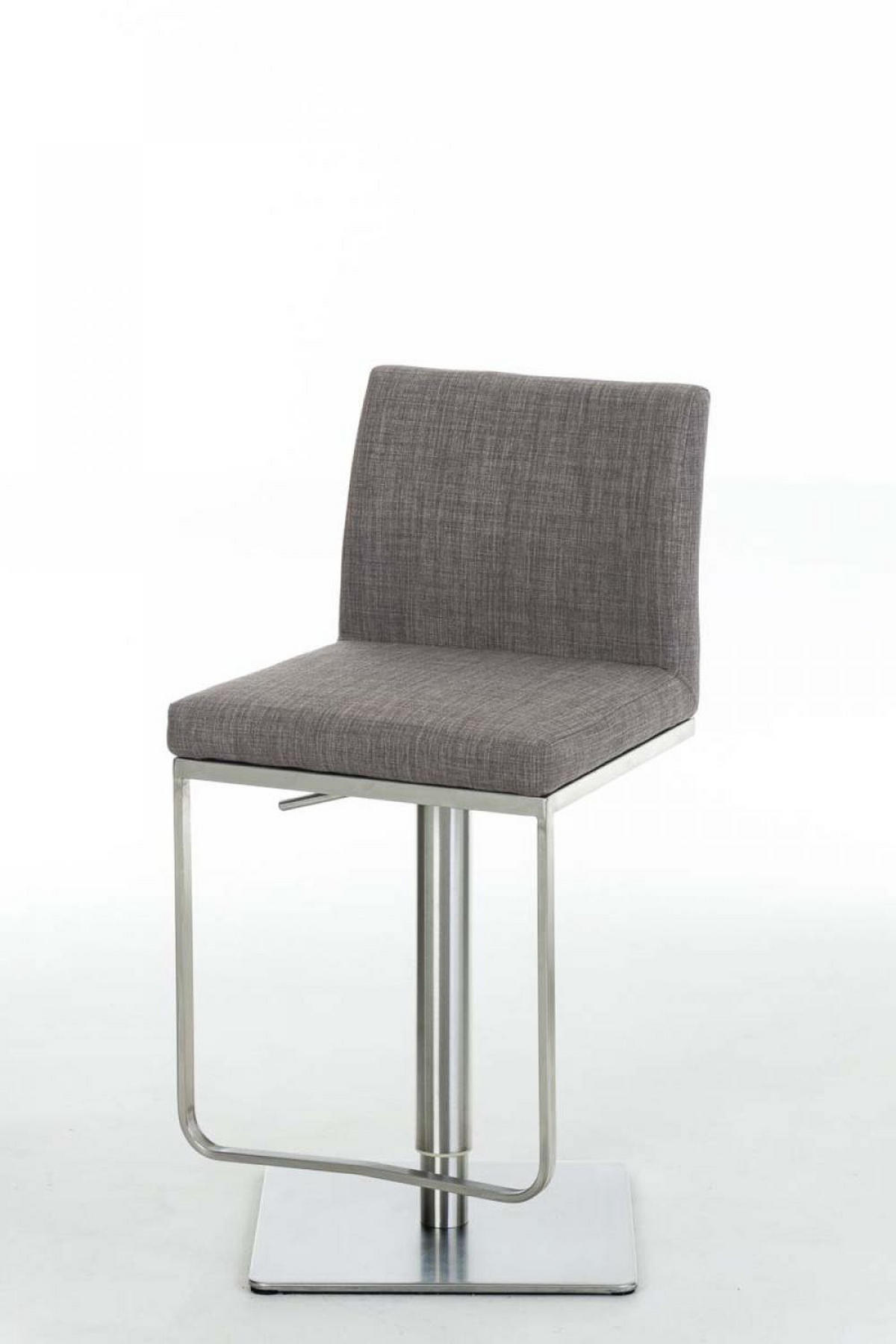 BARHOCKER 2er Set Stoff Grau - Edelstahlfarben/Grau, Textil/Metall (42/86/44cm) - CLP