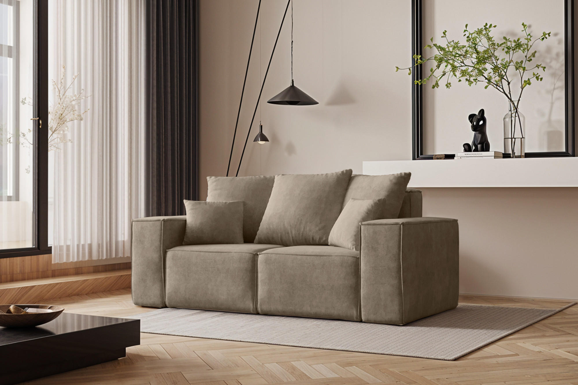 SOFA ELLA Modern Stoff Noel Beige - Ecru, Holz/Textil (182/78/90cm) - Kaiser Möbel