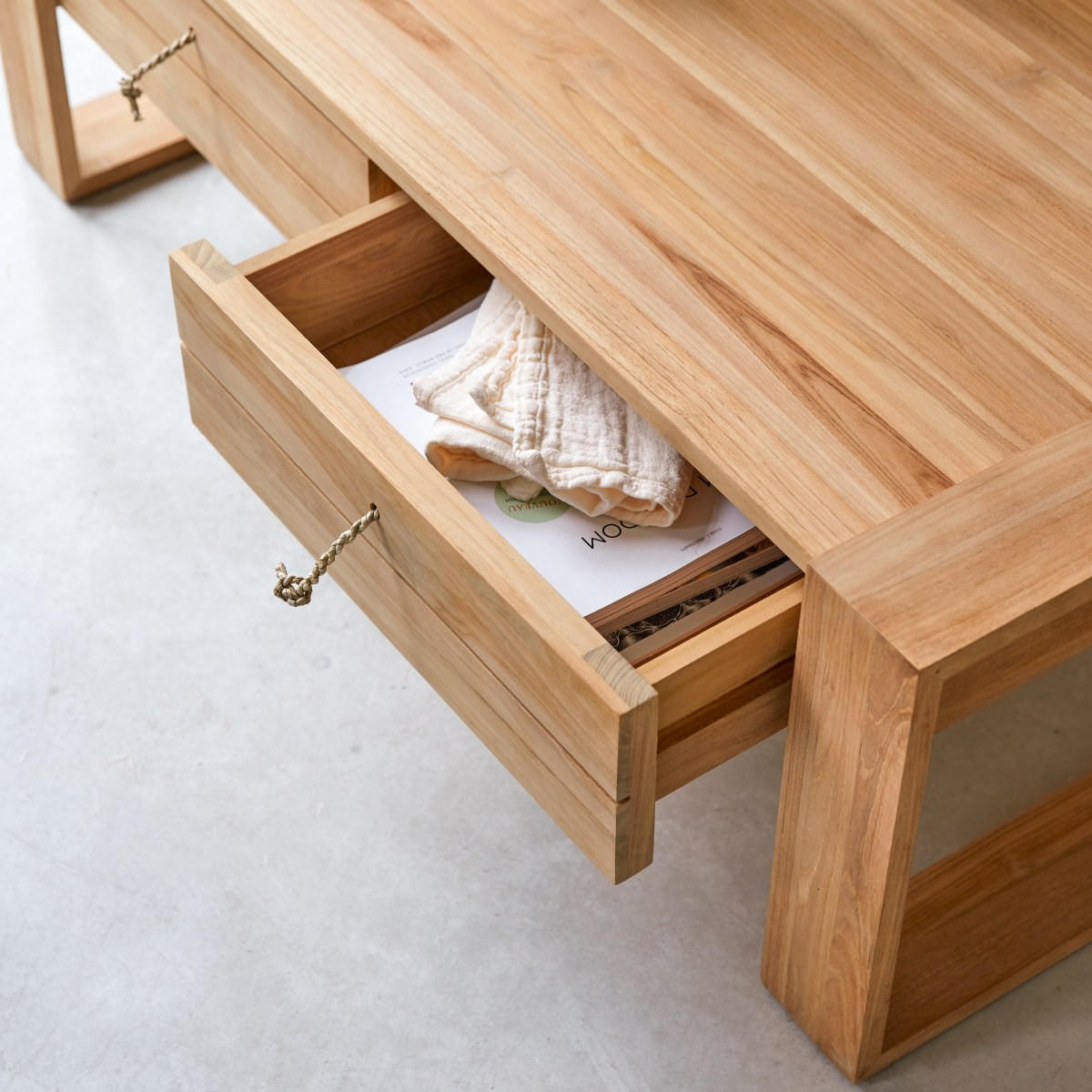COUCHTISCH Minimalys Natur aus Teak - Naturfarben, Holz (70/120/40cm) - Tikamoon