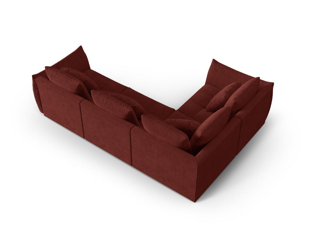 ECKSOFA modular links Bloom aus strukturiertem Stoff rot 3 Sitzplätze - Rot, Textil (216/316cm) - Micadoni