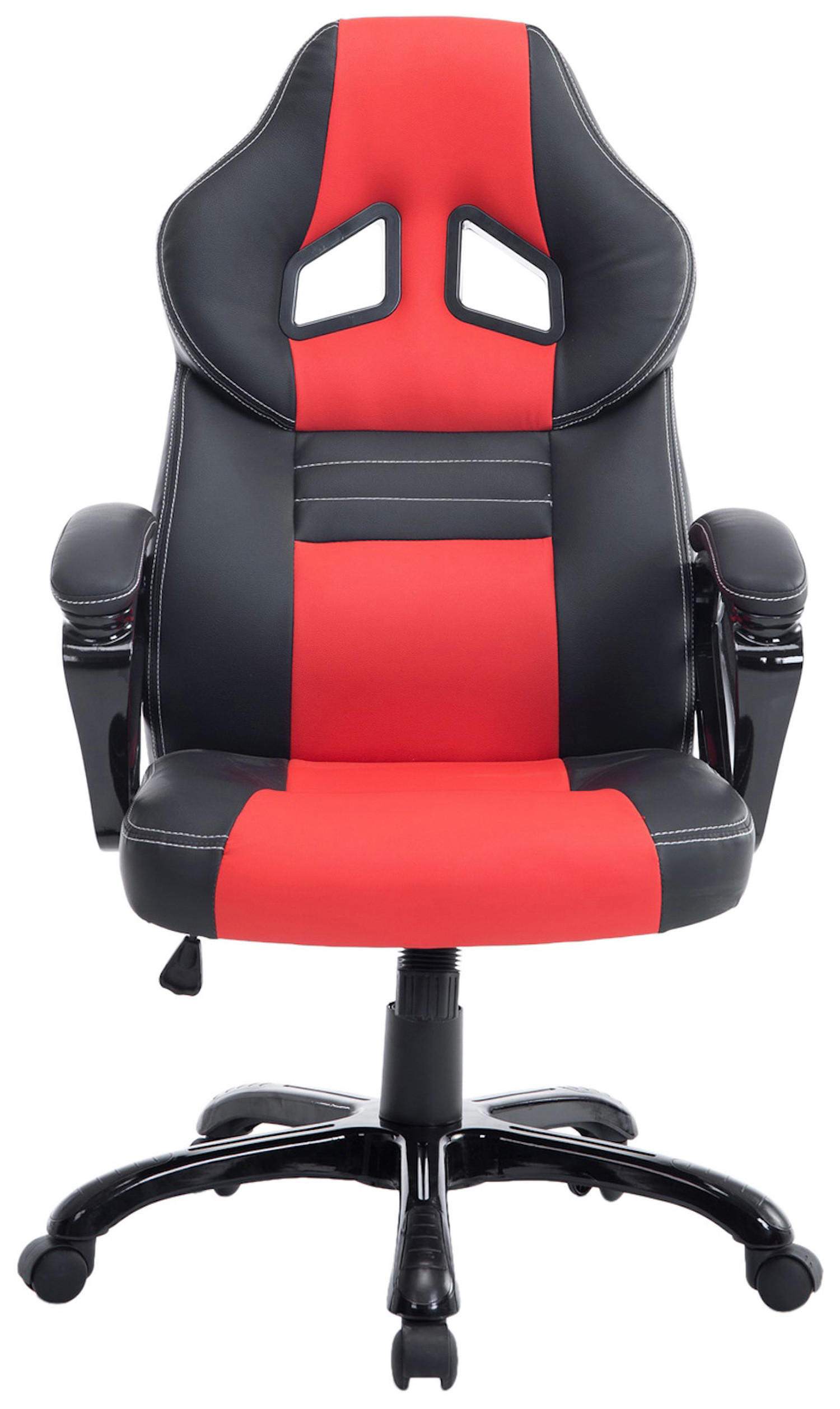 BÜROSTUHL Peso, Kunstleder Schwarz/Rot - Rot, Kunststoff/Textil (65/124/70cm) - TPFLiving