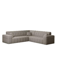ECKSOFA Corner NIMES Stilvol Stoff Verita Warmbeige - Beige/Braun, Holz (246/246cm) - Kaiser Möbel