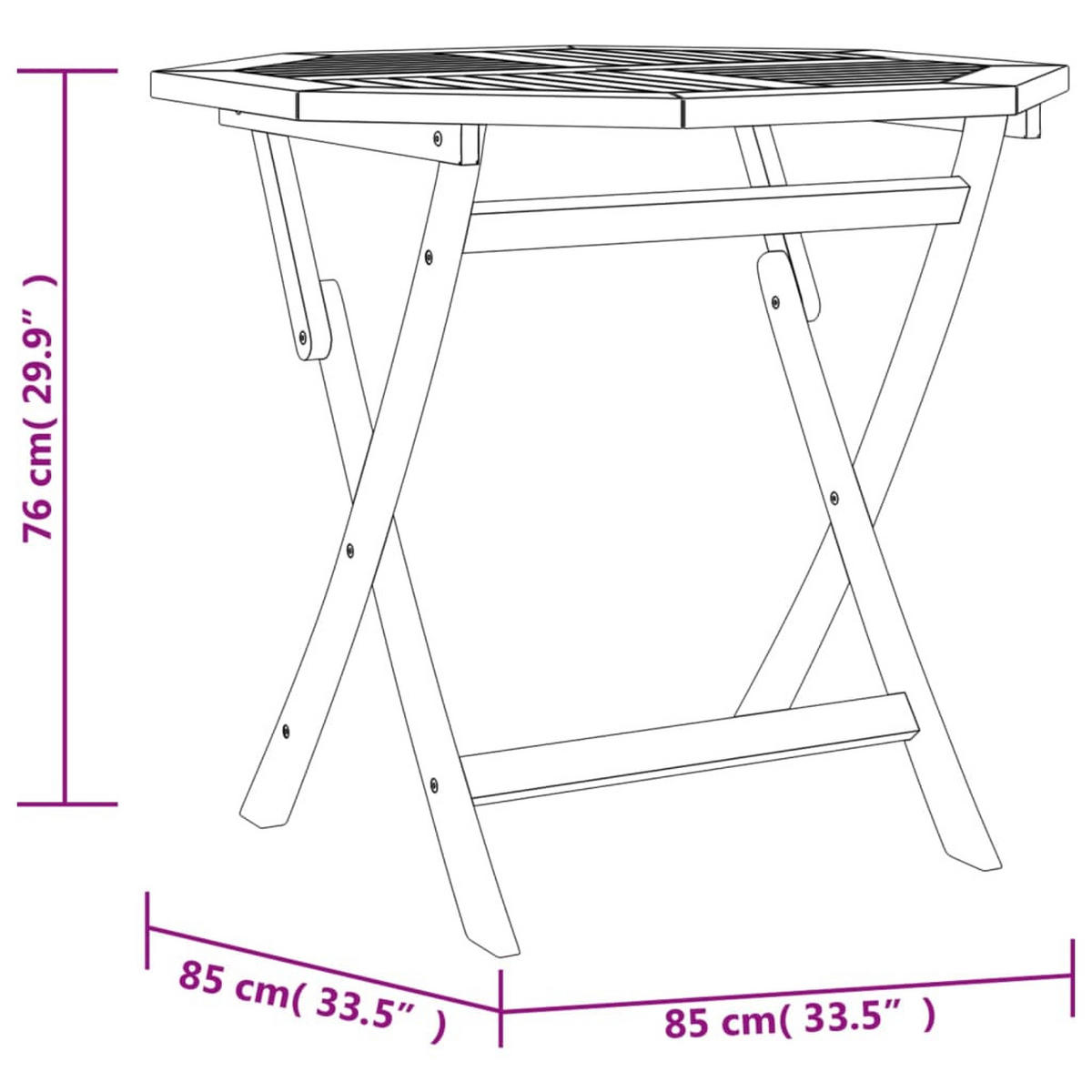 GARTENTISCH Tischbold 85/76/85 cm - Hellbraun, Naturmaterialien (85/85/76cm) - ZMH