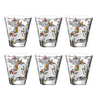 KINDERBECHER Bambini Einhorn 215 ml 6er Set - Weiß, Glas (0.215L) - Leonardo Living