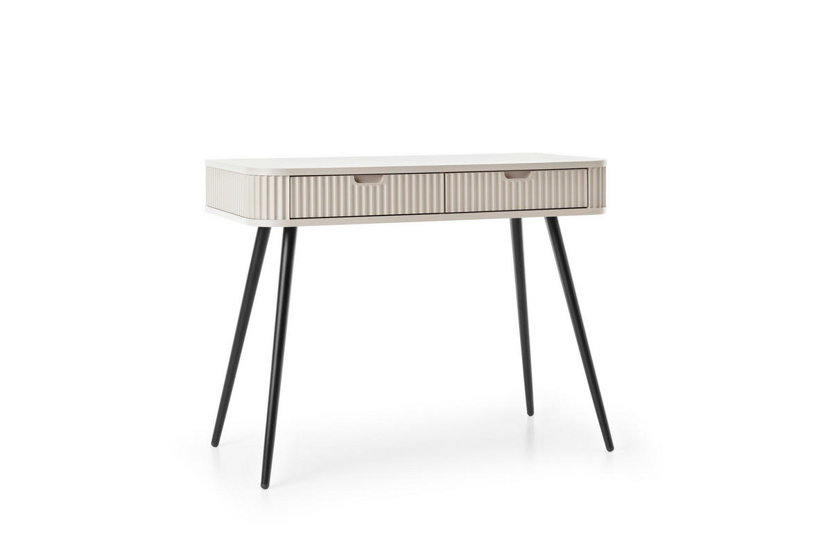 SCHMINKTISCH MODERNO 103/80/49 in Caschmir/Schwarz - Creme/Schwarz, Holzwerkstoff (49/103/80cm) - Deine Möbel 24