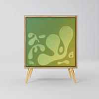 SIDEBOARD IRREGULAR BLUE, Eichefarben, 57,5x42x75,5 cm, Goldfarbene Metallfüße - Eichefarben/Goldfarben, Holzwerkstoff/Metall (57.5/75.5/42cm) - SpaceRebels
