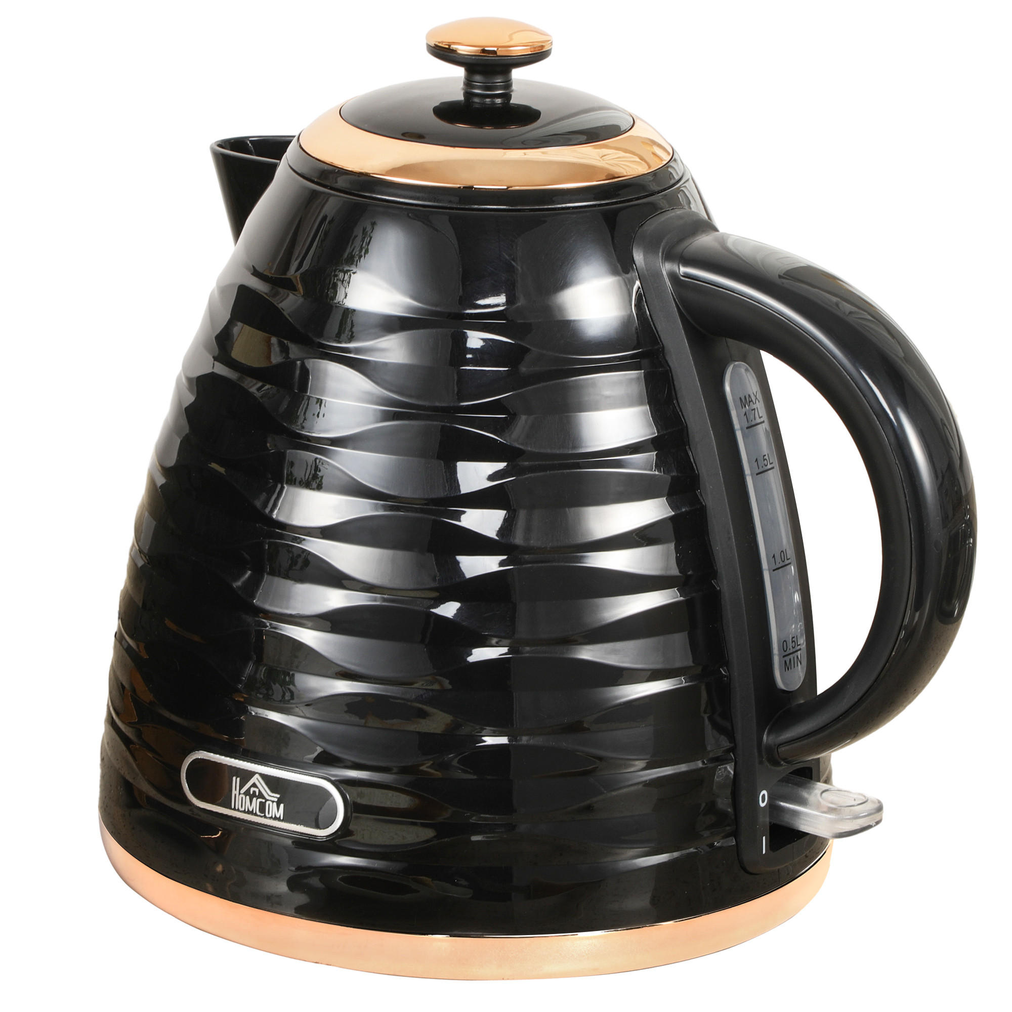 ELEKTRISCHER WASSERKOCHER DE-07956 1,7L mit Schnellkochfunktion - Schwarz, Kunststoff (19.5/23.2/24.1cm) - ComfortXL