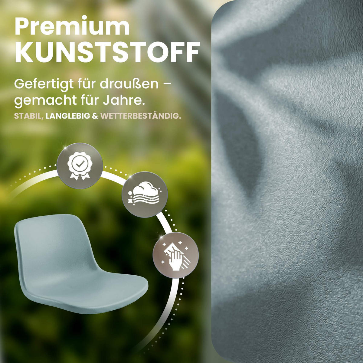 STUHL 2 Kunststoff Türkis - Türkis, Kunststoff/Metall (58/80/54cm) - CLP