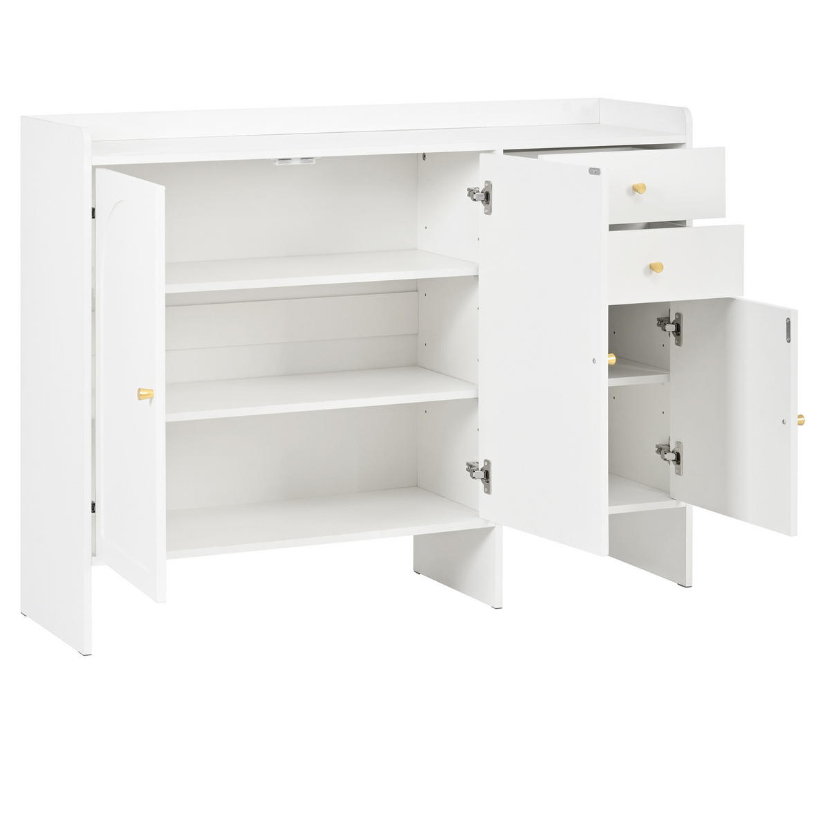 SCHUHSCHRANK aus MDF & Spanplatte 120x35x90cm in Weiß mit Kippsicherung - Weiß, Holzwerkstoff (120/90/35cm) - Modfu