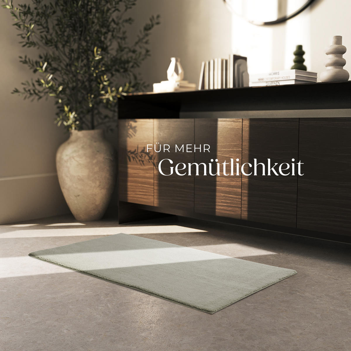 KURZFLORTEPPICH Soft Zone,rutschfeste Unterseite,Sand - Sandfarben, Kunststoff (110/60cm) - tectake