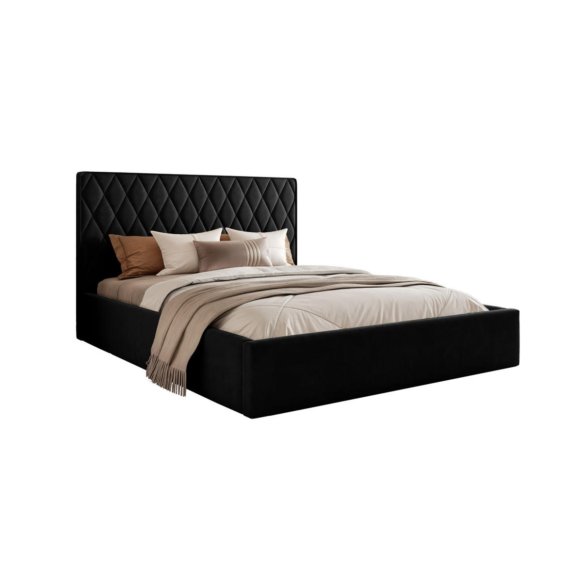 POLSTERBETT Cupo 180x200 cm, Schwarz - Schwarz, Textil (180/200cm) - Fedve
