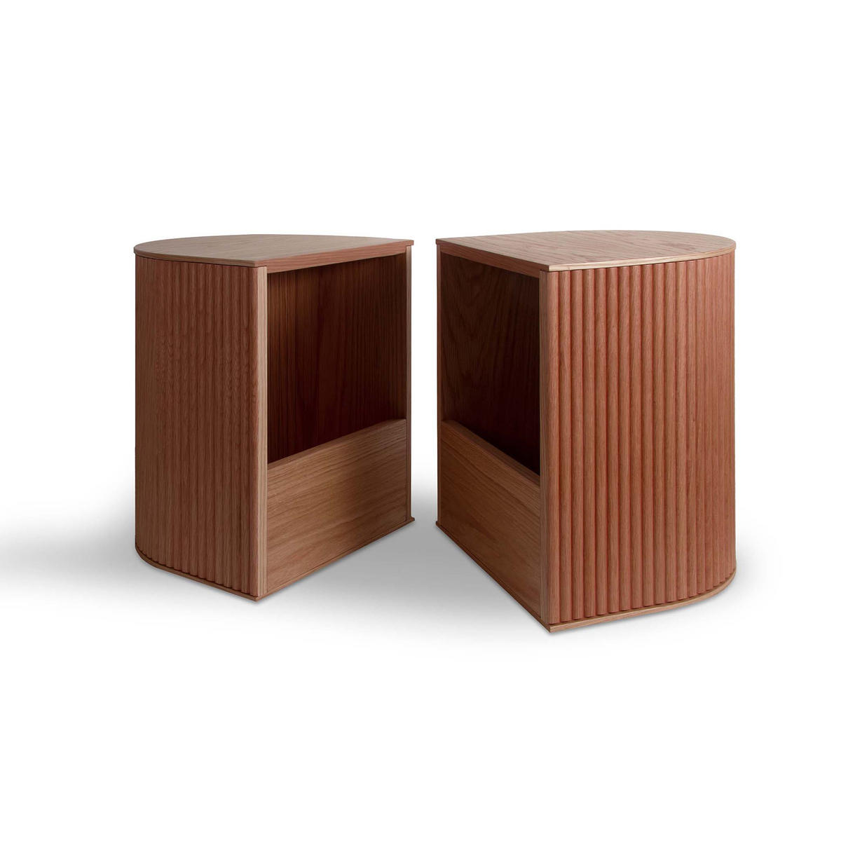 BEISTELLTISCH Duna Set mit 2 Hockern - Walnussfarben, Holz (32.8/70/45cm) - Woodendot