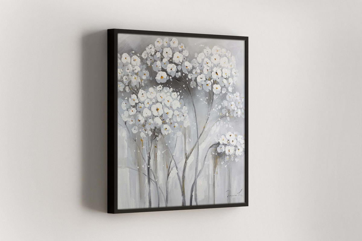 ÖLGEMÄLDE 80/80 cm - Schwarz/Grau, Holz/Textil (80/80cm) - KUNSTLOFT