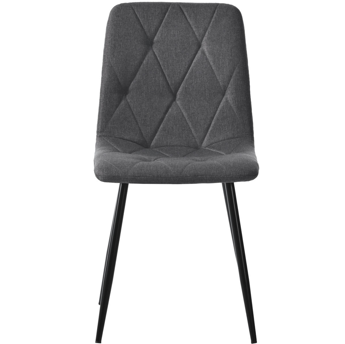 ESSZIMMERSTUHL 4er-Set gepolstert Grau mit Metallbeinen - Grau, Metall (40/86/45cm) - Meubliv