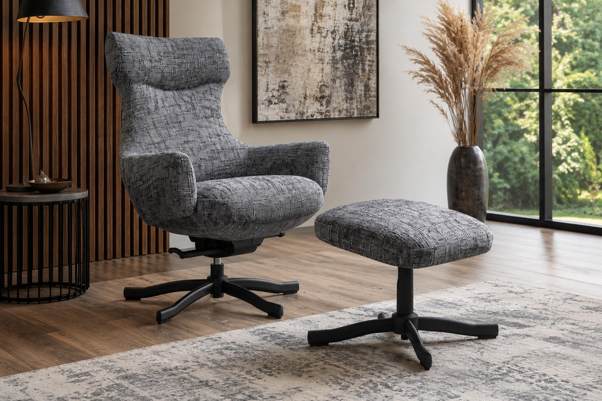 RELAXSESSEL Elba, Webstoff, Dunkelgrau - Dunkelgrau, Textil (73/105.5/85.5cm) - dasmöbelwerk