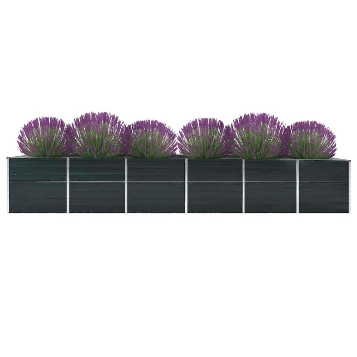 GARTEN-HOCHBEET Verzinkter Stahl 480/80/77 Cm Anthrazit - Anthrazit, Metall (480/77/80cm) - vidaXL