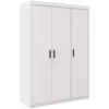 DREHTÜRENSCHRANK Elena mit 3 Türen, ohne Spiegel, Weiß - Weiß, Holzwerkstoff (130/190/53cm) - Beautysofa