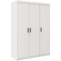 DREHTÜRENSCHRANK Elena mit 3 Türen, ohne Spiegel, Weiß - Weiß, Holzwerkstoff (130/190/53cm) - Beautysofa