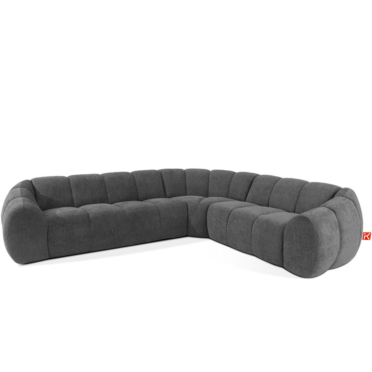 ECKSOFA RECHTS FLAVA, Aschgrau - Grau, Holz/Holzwerkstoff (310/270cm) - KONSIMO®