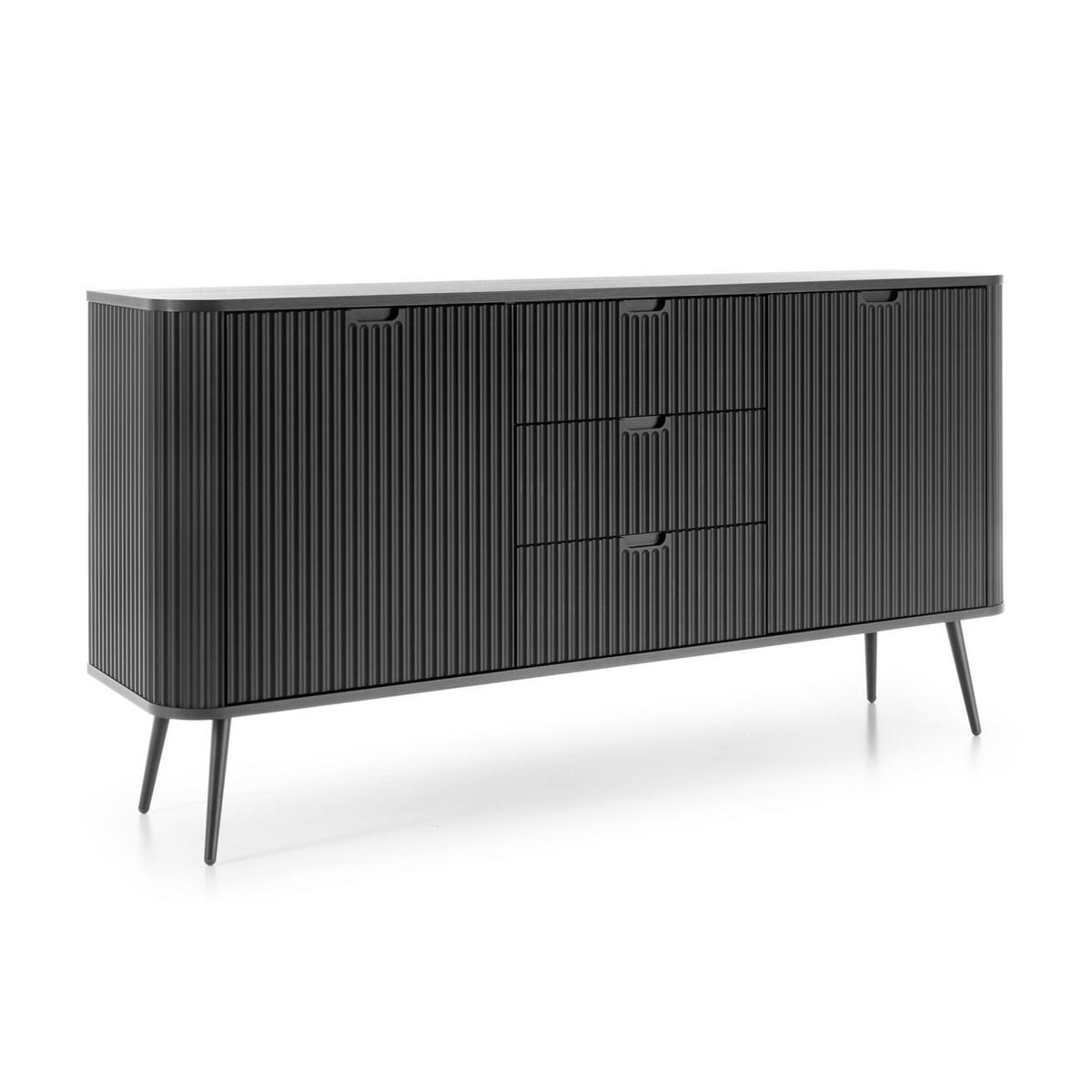 SIDEBOARD Zova Schwarz 168 cm - Schwarz, Holzwerkstoff/Metall (168/87/39cm) - Selsey