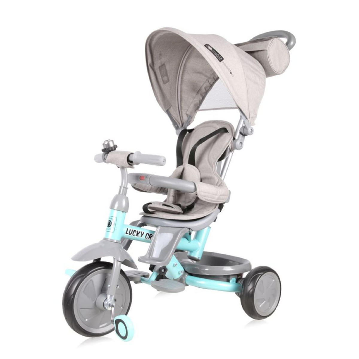 DREIRAD 4 in 1 Lucky grün Tasche Fußstütze verstellbarer Sitz Klingel - Grün, Metall (102/49/101cm) - Lorelli