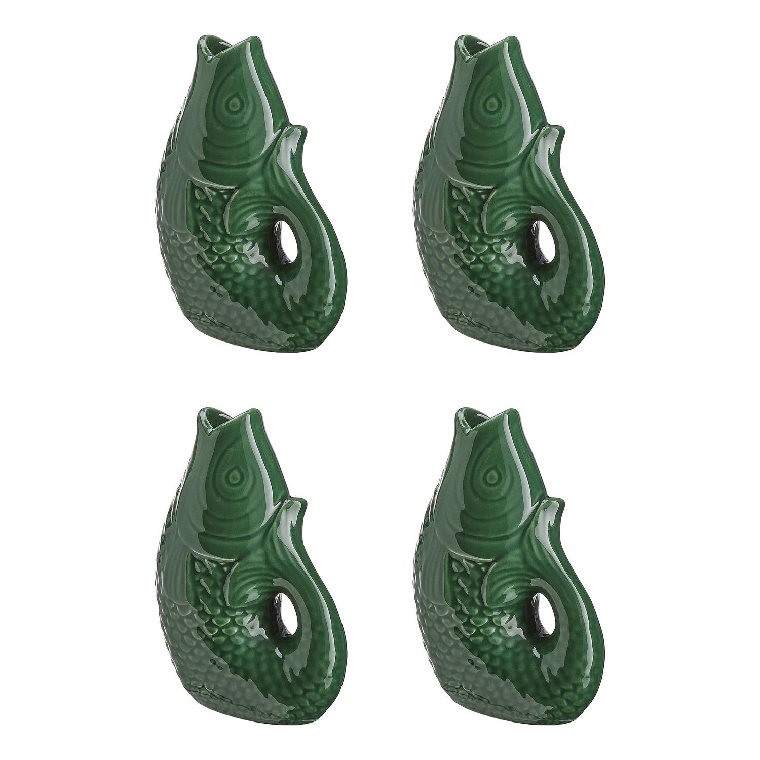 MINI-VASE (4er Set) Koi - Dunkelgrün, Keramik (12cm) - Butlers