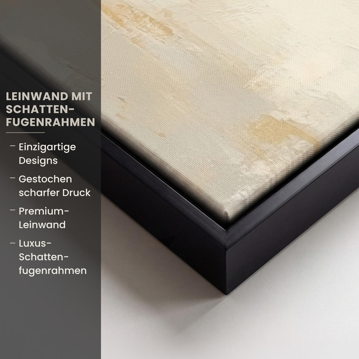 LEINWAND Bilder mit Rahmen - Hase - Ohren - Braun - 50x50 - Beige, Textil (50/50cm) - MuchoWow