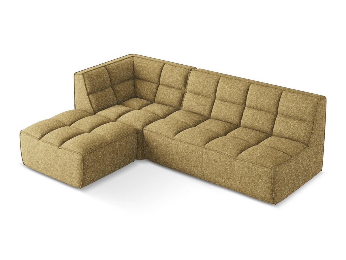 ECKSOFA Beidseitig Strukturstoff Stoff Gelb - Currygelb/Gelb, Kunststoff/Textil (258/178cm) - Makamii