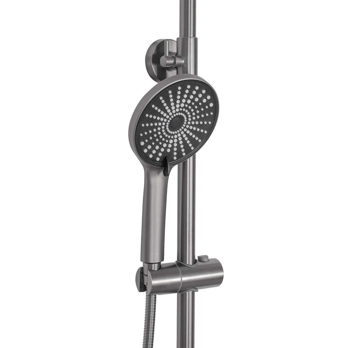 DUSCHGARNITUR Rea Marco Gun Grey - Titanfarben, Metall (19/117/47cm) - REA