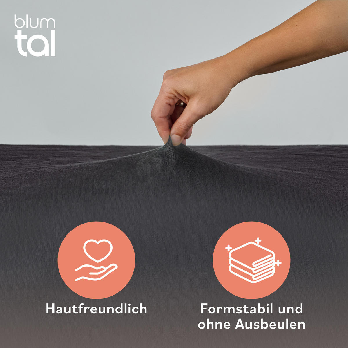 SPANNBETTLAKEN Cashmere Touch 180x200 cm Plüsch Anthrazit - Dunkelgrau, Textil (200/180cm) - Blumtal