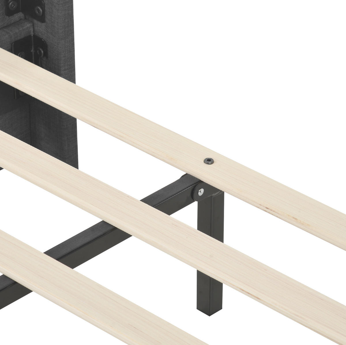 POLSTERBETT mit Lattenrost 140x200 cm Leinen Grau - Grau, Metall (140/200cm) - Beauniv