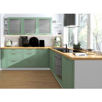 WINKELKÜCHE Livorno blassgrün matt / weiß matt 11-teilig mit Vollauszug (HETTICH InnoTech Atira) - Weiß/Grün, Holzwerkstoff/Metall (240/207/266cm) - Feldmann-Wohnen