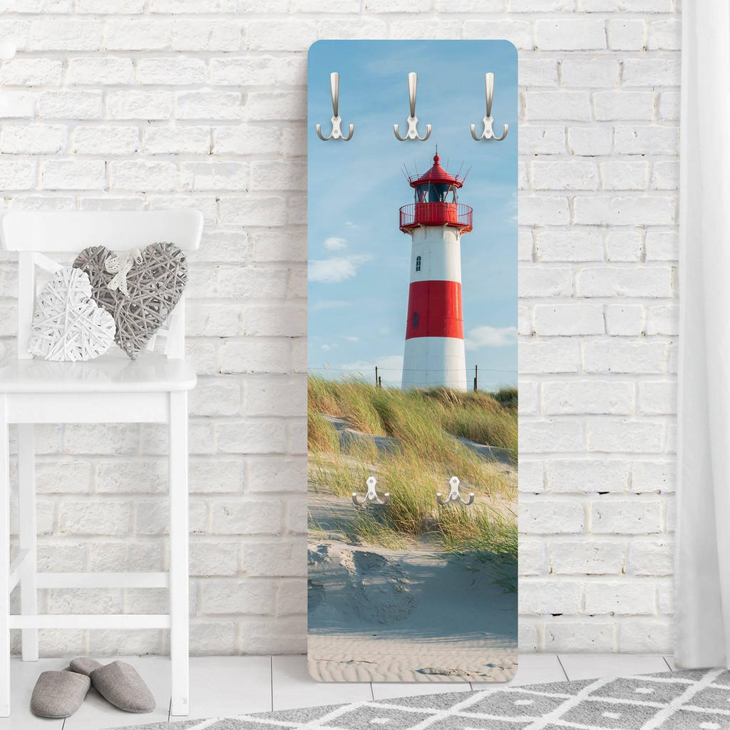 Thumbnail - Bilderwelten Wandgarderobe, Blau, Holzwerkstoff, Wasser/Strand/Meer, Rechteckig, 34x105 cm, Garderobe, Garderobenleisten...
