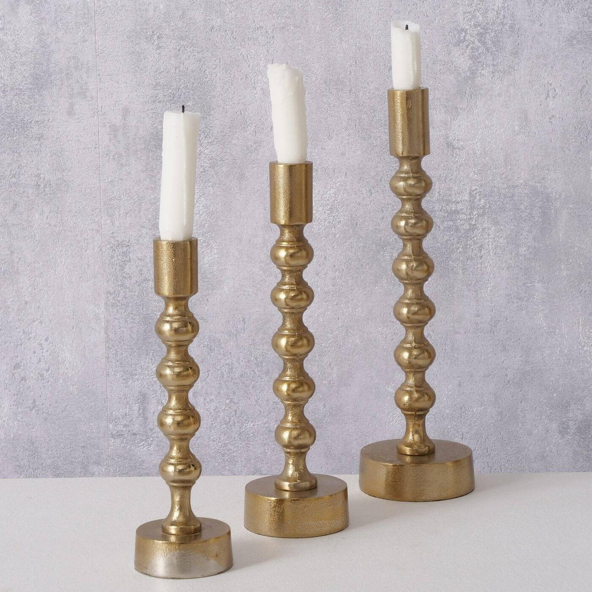 KERZENHALTER Klisko 3er-Set - Goldfarben, Metall (9/31/9cm) - Boltze Home