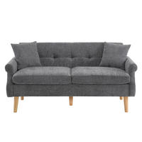 SOFA od ženilje, 162/74/77 cm siva, dvosjed s jastucima - siva, tekstil (77/162/74cm) - BEAOK