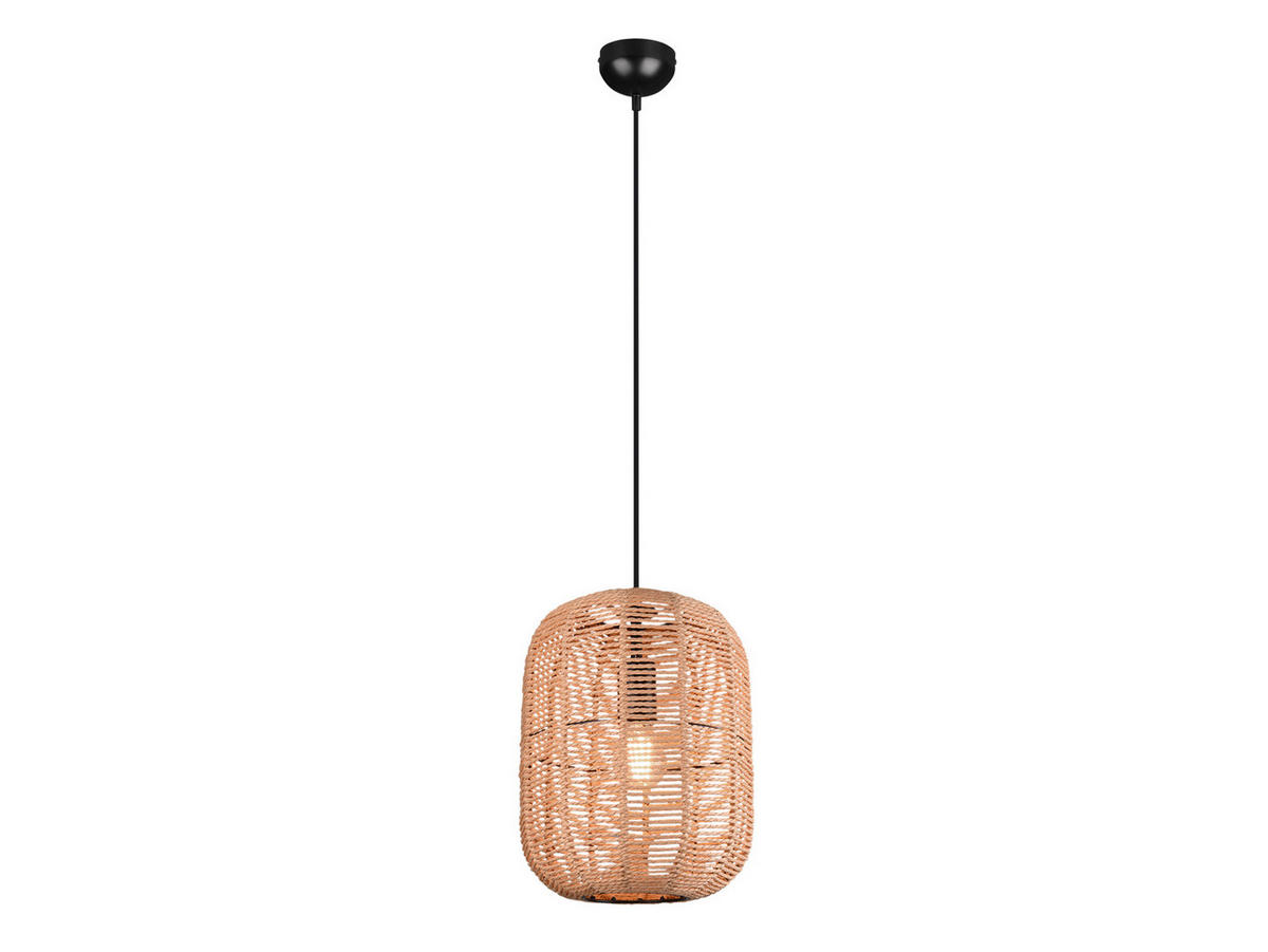 LED-HÄNGELEUCHTE mit Lampenschirm aus Sisal Ø35cm - Naturfarben, Naturmaterialien/Metall (35/35/150cm) - meineWunschleuchte