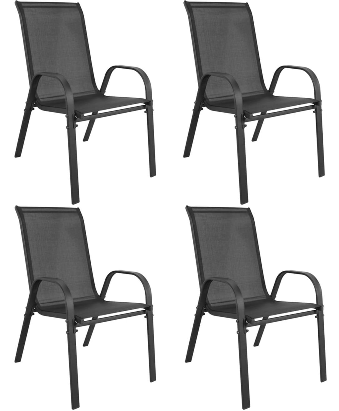 GARTENSTUHL set aus 4 teilen - Dunkelgrau, Metall (56/91/54cm)