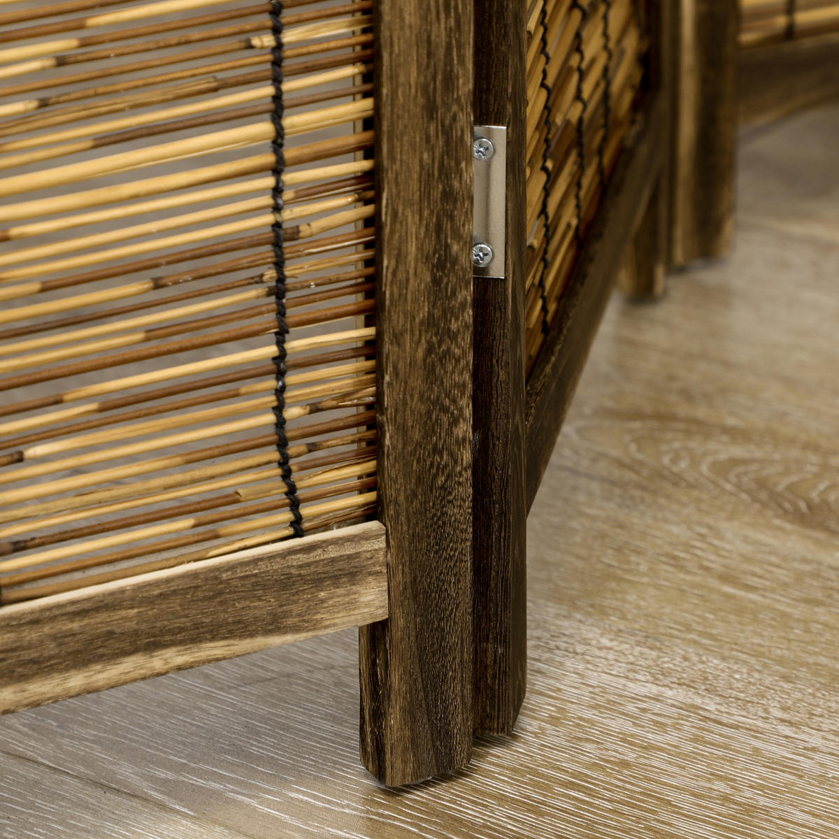 PARAVENT DE-14248 4-teilig, klappbar 160x170 cm Natur - Braun, Holz (160/170/1.8cm) - ComfortXL