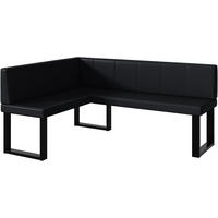 ECKBANK PETER_U - Schwarz, Leder (128/168cm) - Meblini