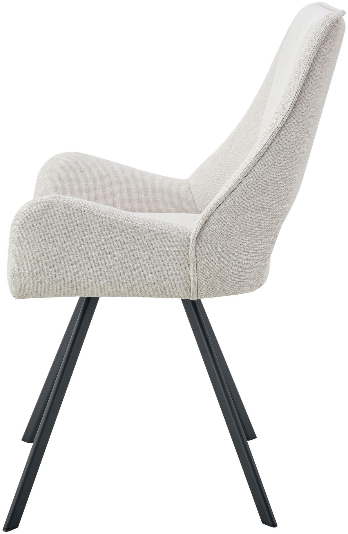 ARMLEHNENSTUHL Helen creme 2er Set - Creme/Schwarz, Textil/Metall (56/91/63cm) - Xonox