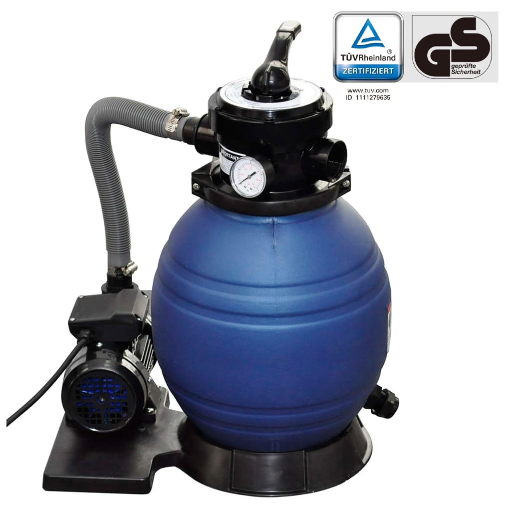 SANDFILTERPUMPE 400 W 11.000 L/H - Schwarz, Kunststoff (45.8/62.1/29.8cm) - vidaXL