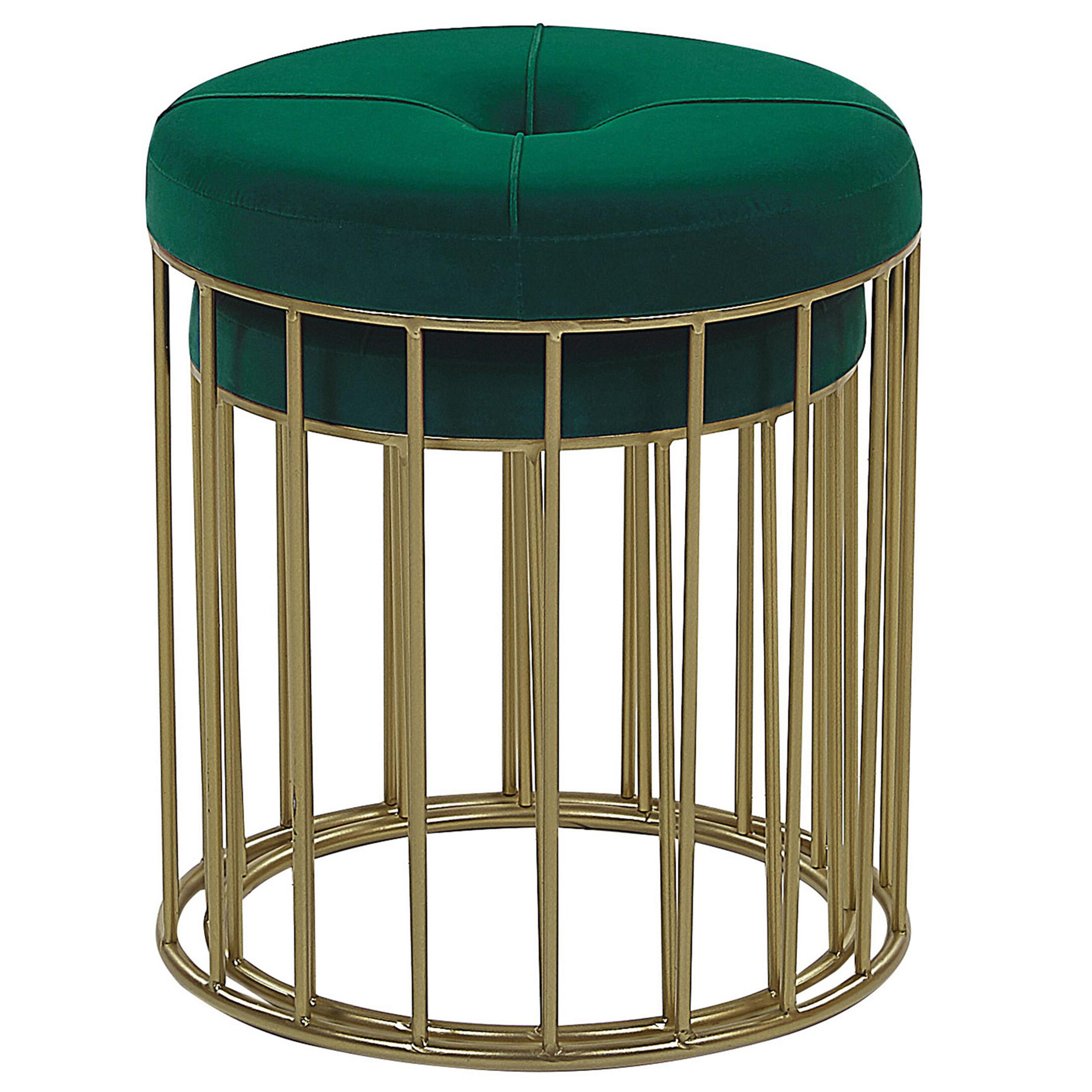 HOCKER Lubbock 40-35/40-35/46-39 cm - Grün, Textil (40/39/40cm) - Beliani