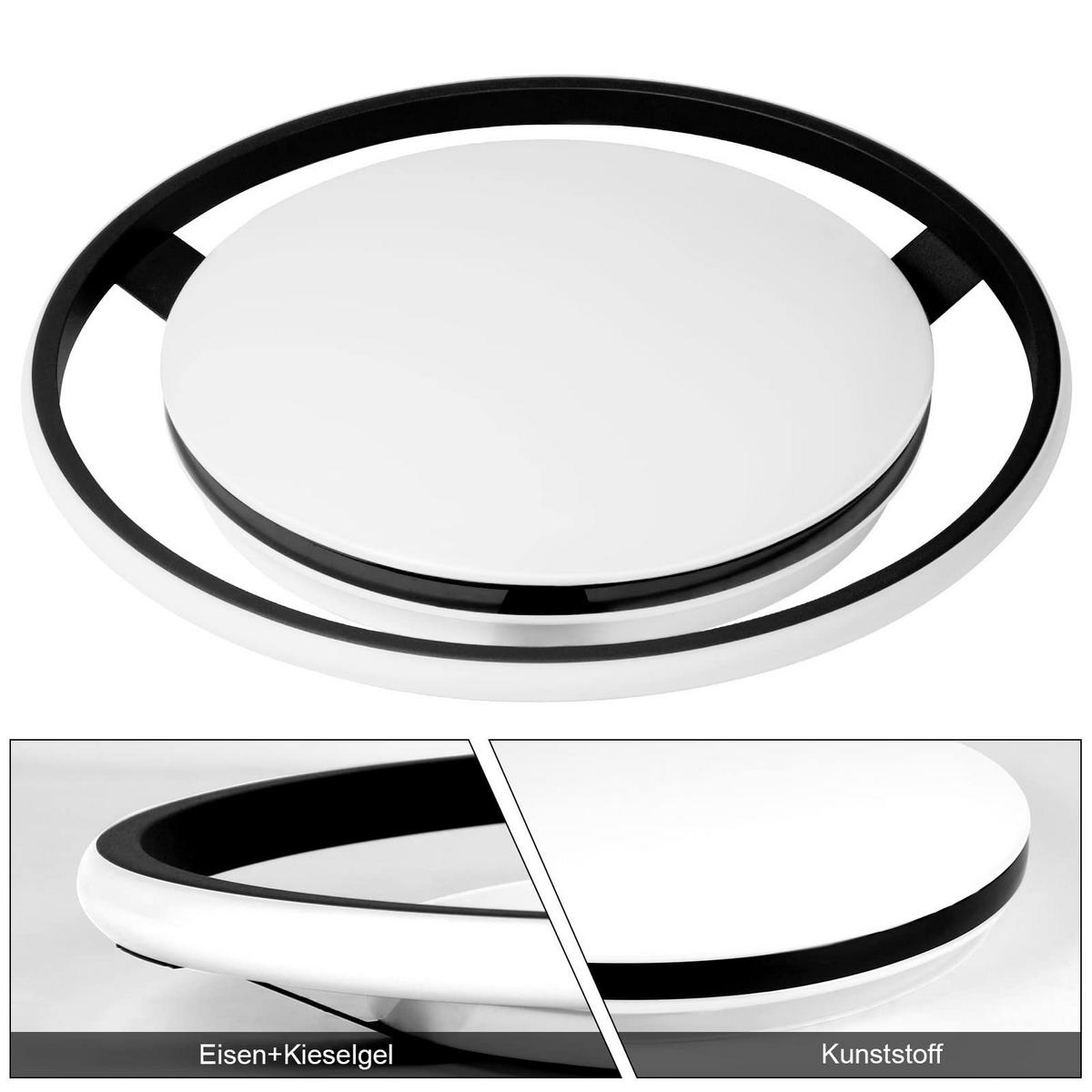 LED-DECKENLEUCHTE Falris 46.5/47.5/9 cm - Schwarz, Metall (47.5/46.5/9cm) - ZMH