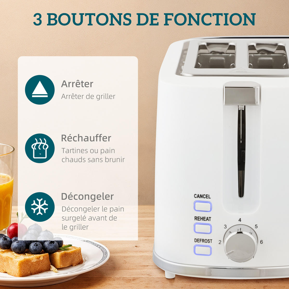 WASSERKOCHER-TOASTER-SET DE-17463 Weiß - Weiß, Metall (16.7/23.2/22.2cm) - ComfortXL