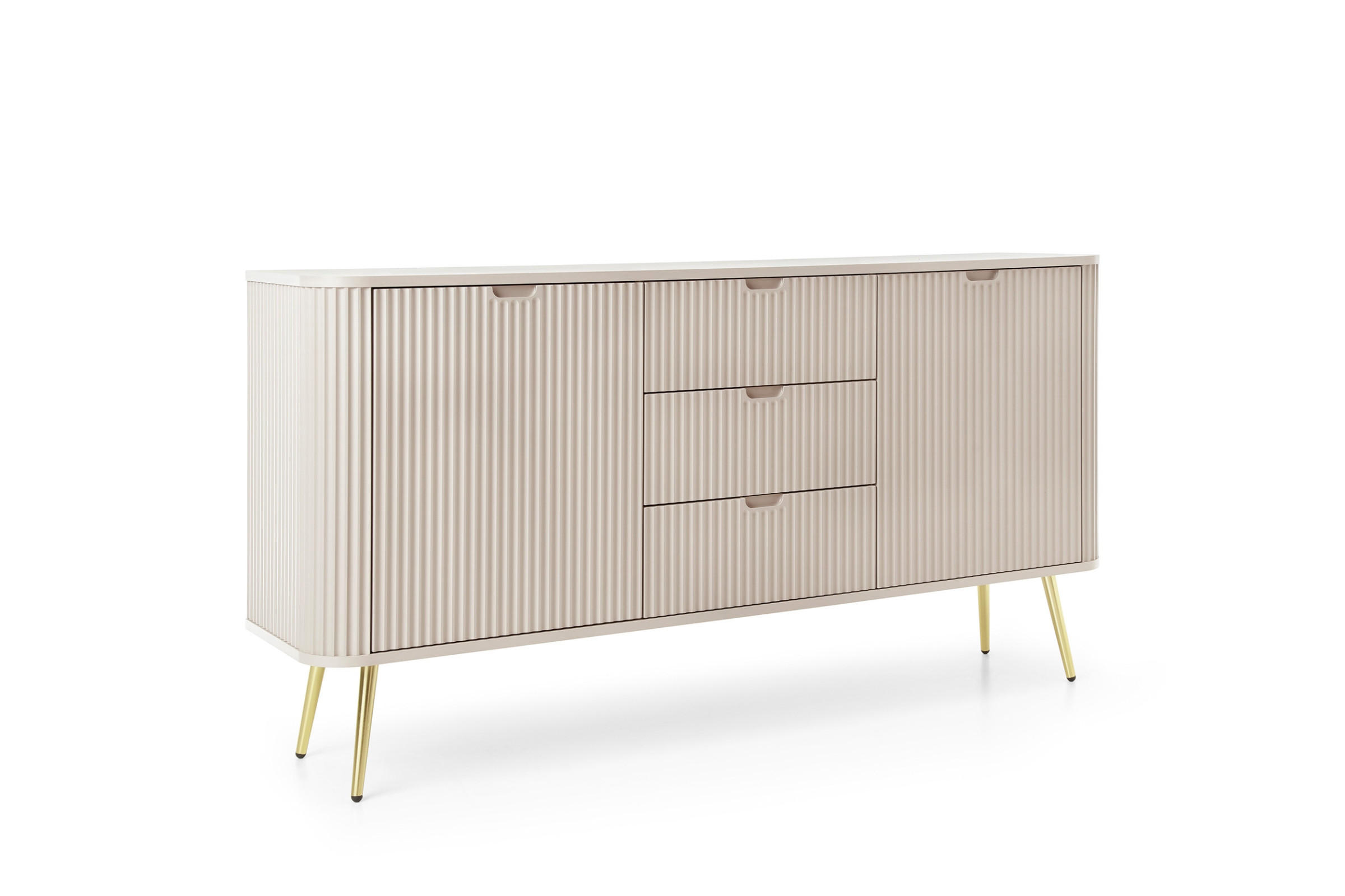 KOMMODE MODERNO 168/87/39 in Caschmir/Gold - Goldfarben/Creme, Holzwerkstoff (168/87/39cm) - Deine Möbel 24